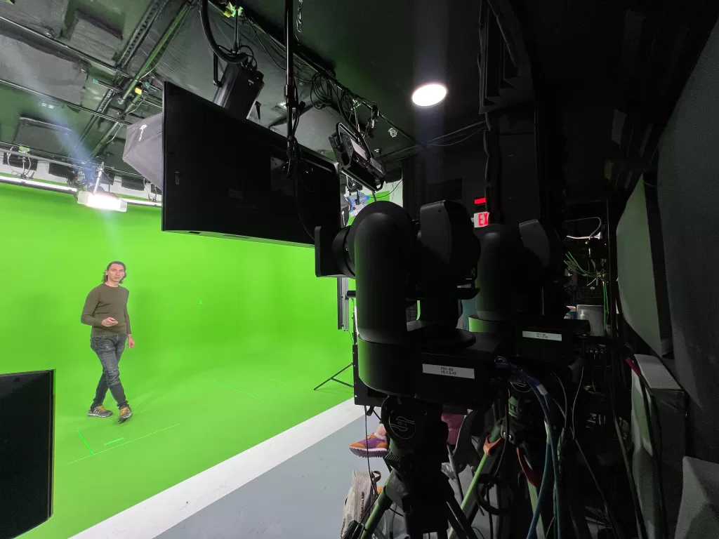 Virtual press tour studio setup at SFGS